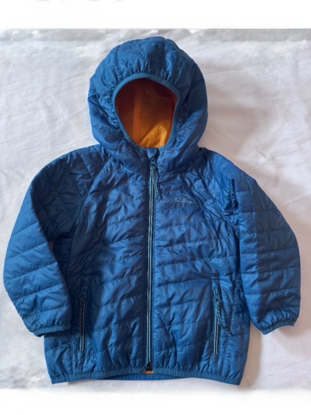 L.L.Bean Toddler 2T PrimaLoft Lightweight Insulated Hooded Jacket Blue EUC